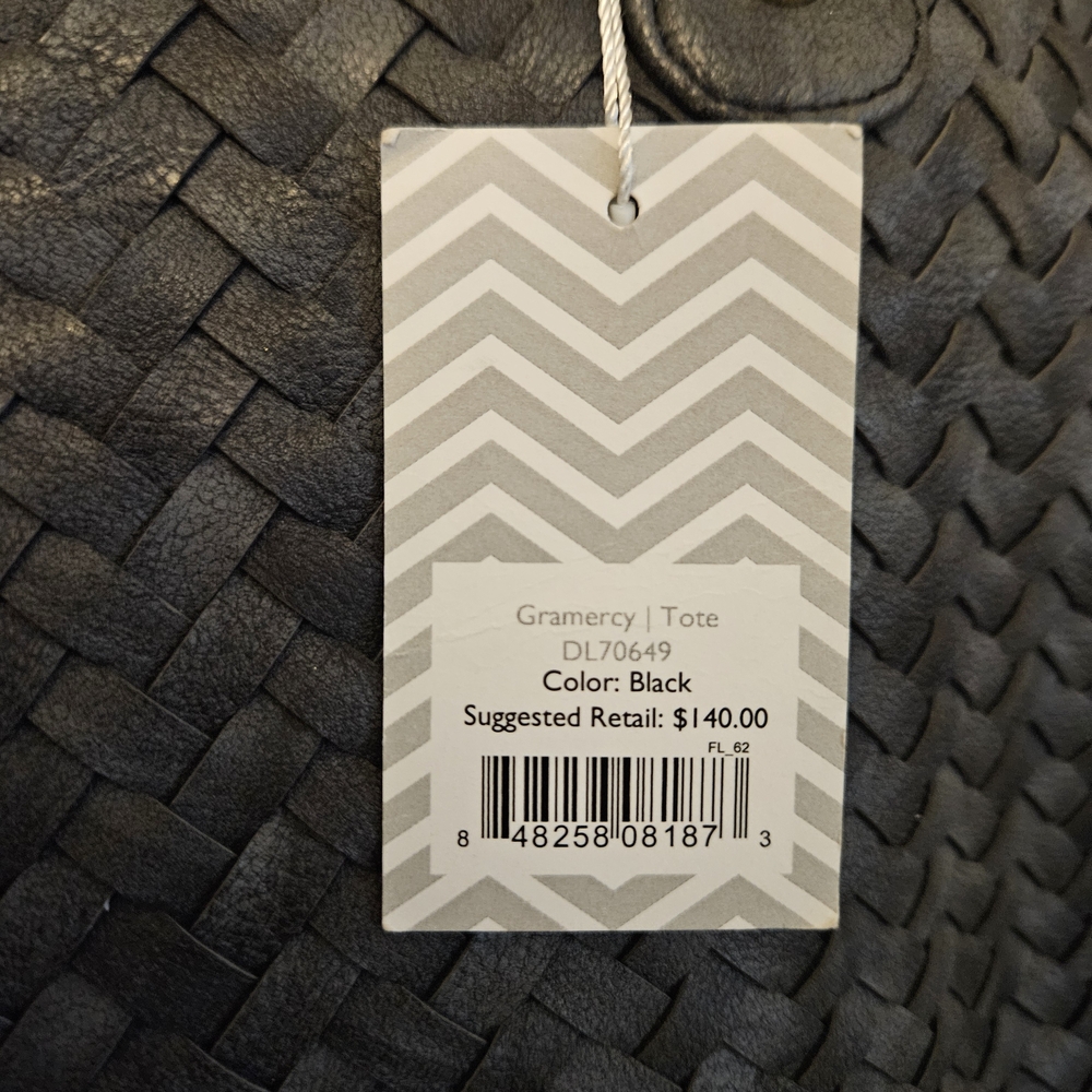 Deux Lux Grey Woven Large Tote Nwt - Picture 2 of 5